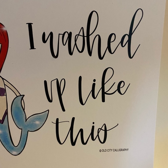 Old City Calligraphy Mermaid Art Print - Picture 3 of 4